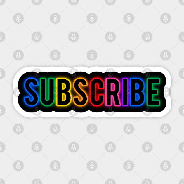 Subscribe Rainbow Sticker by CandyMoonDesign